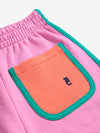 Pink color block shorts