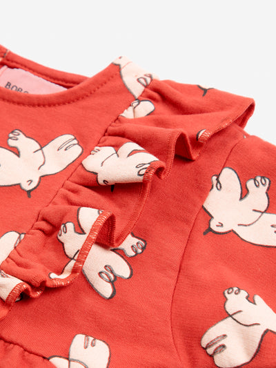 Baby Freedom Bird all over ruffle dress