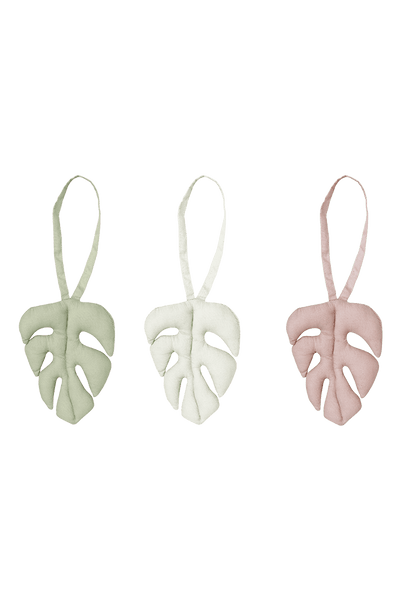 Set of 3 rattle toy hangers - Monstera