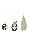 Set of 3 rattle toy hangers - Panda