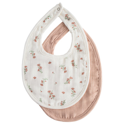 Muslin Bib 2-Pack Blush/Pink Floral