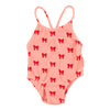 swimsuit w/ crossed straps red bows