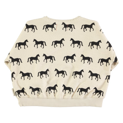 Sweatshirt black horses