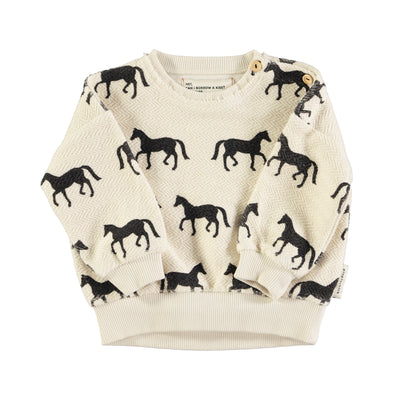 Sweatshirt black horses