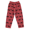 Jogging pants black horses w/ animal print