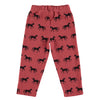 Jogging pants black horses w/ animal print