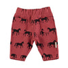 Jogging pants black horses w/ animal print