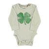 Baby long sleeve body green clover print