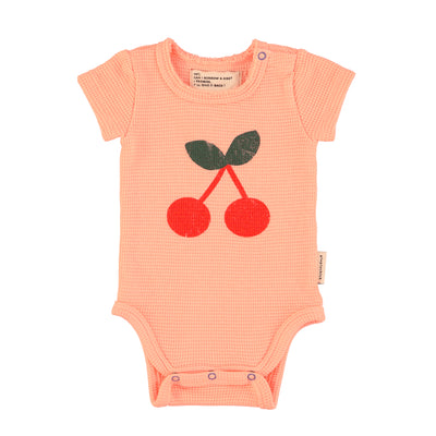 short sleeve bodysuit cherry print