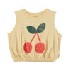 sleeveless top cherry print