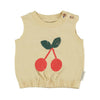 sleeveless top cherry print