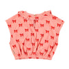 sleeveless blouse w/ collar red bows