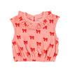 sleeveless blouse w/ collar red bows