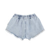 shorts w/ fringes | washed blue denim