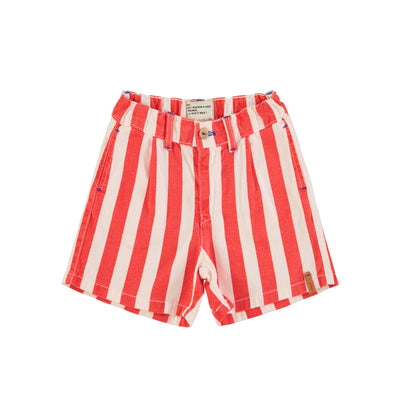 boy shorts | white & red stripes