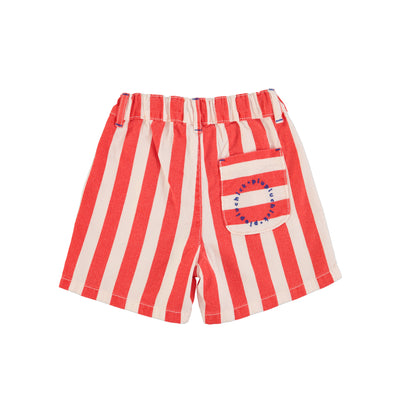 boy shorts | white & red stripes