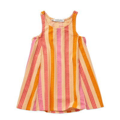 Sleeveless dress stripes