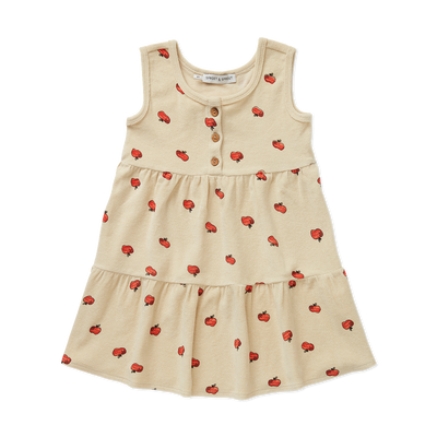 Terry dress apple print