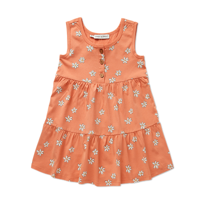 Jersey dress daisies print