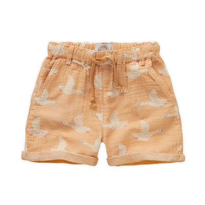 Muslin shorts goose print